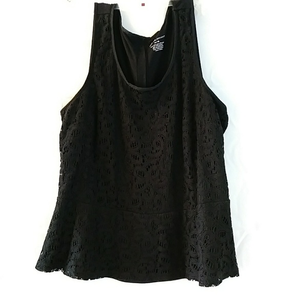 Lane Bryant Tops - Lane Bryant peplum tank size 14/16 black